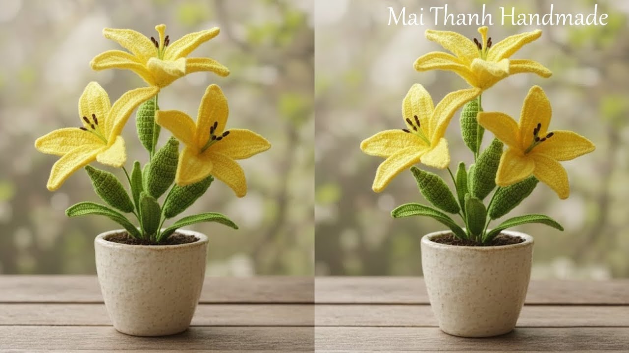Crochet Lily Flower: Detailed Step-by-Step for a Realistic Look (Engsub)🌷✨ Crochet for Beginners