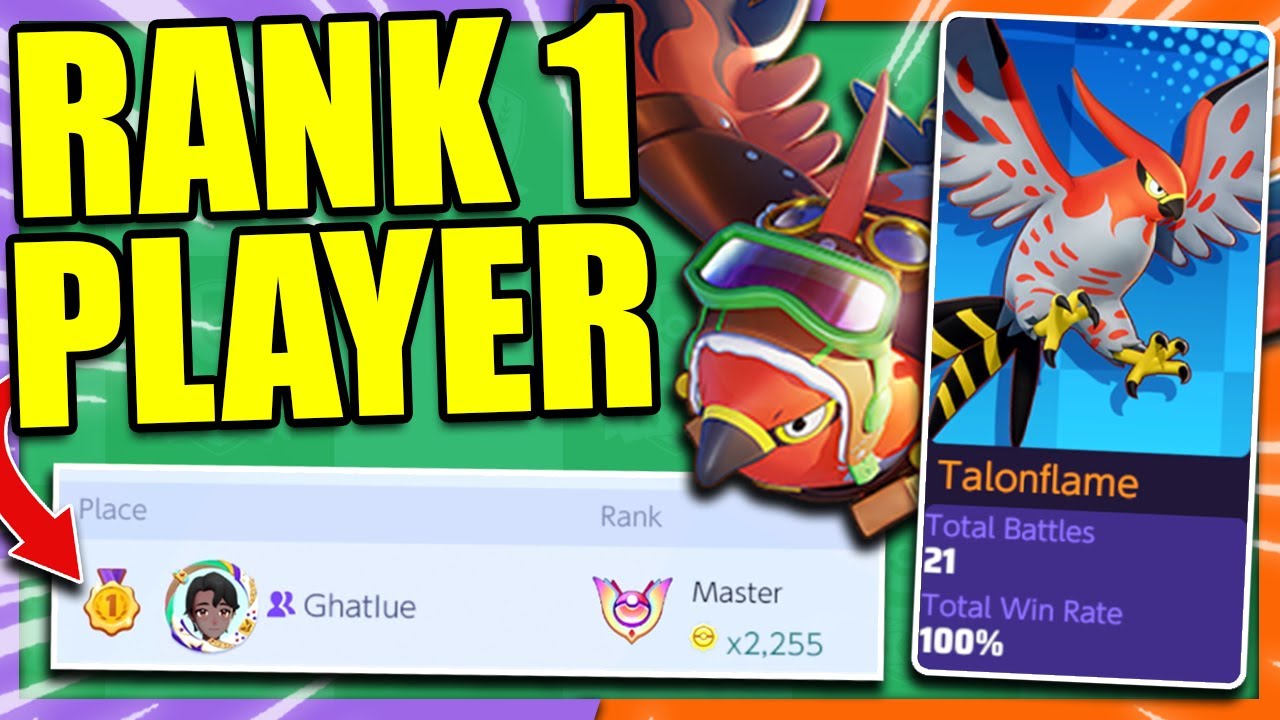 TALONFLAME IS BROKEN!! 100% WIN RATE RANK 1 PLAYER IN THE WORLD | Pokemon Unite