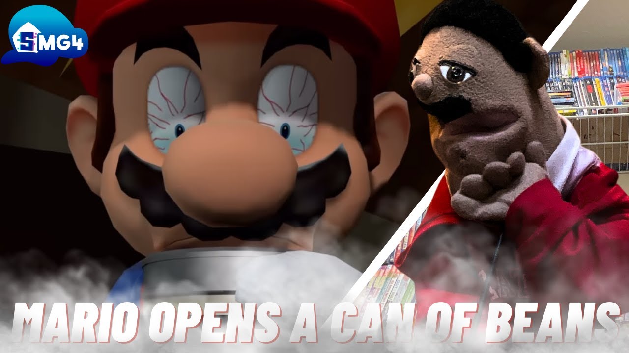 SMG4: Mario Opens A Can Of Beans (Puppet Reaction)