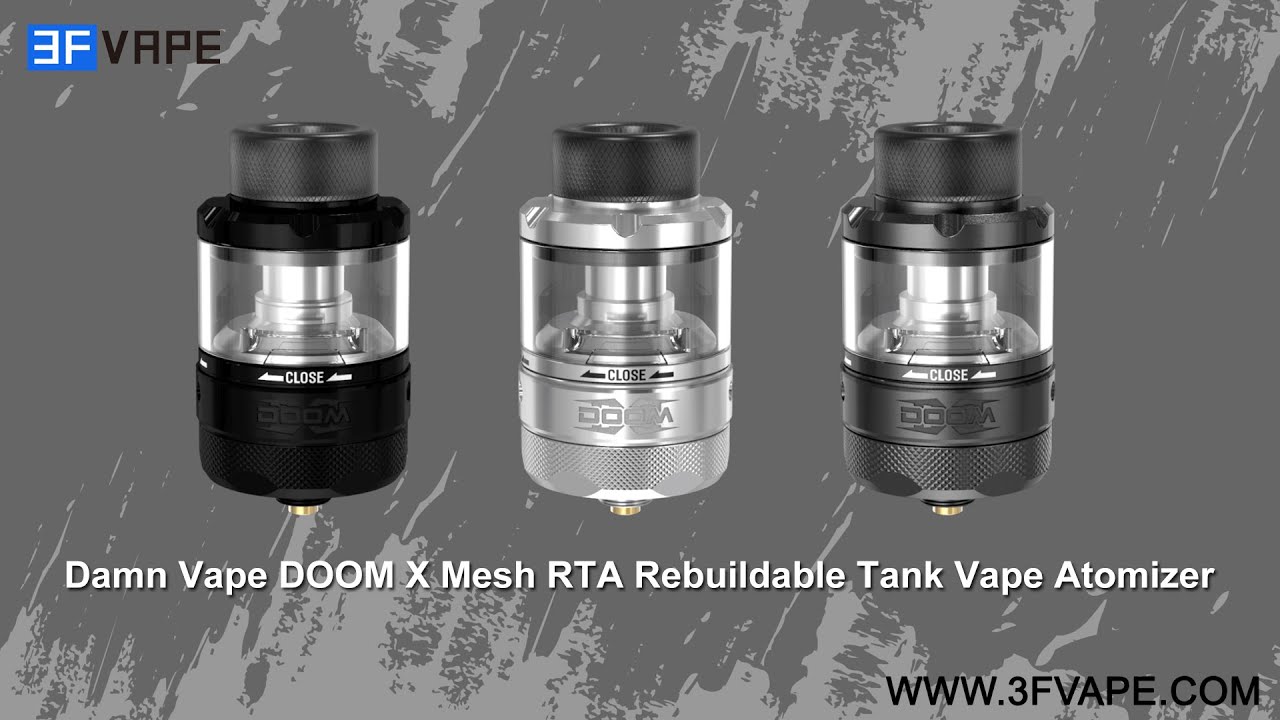 Damn Vape DOOM X Mesh RTA Rebuildable Tank Vape Atomizer