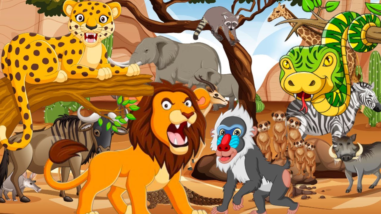 Safari Animal Sounds And Their Names | Animal Sounds Song For Kids | Animals Song For Children