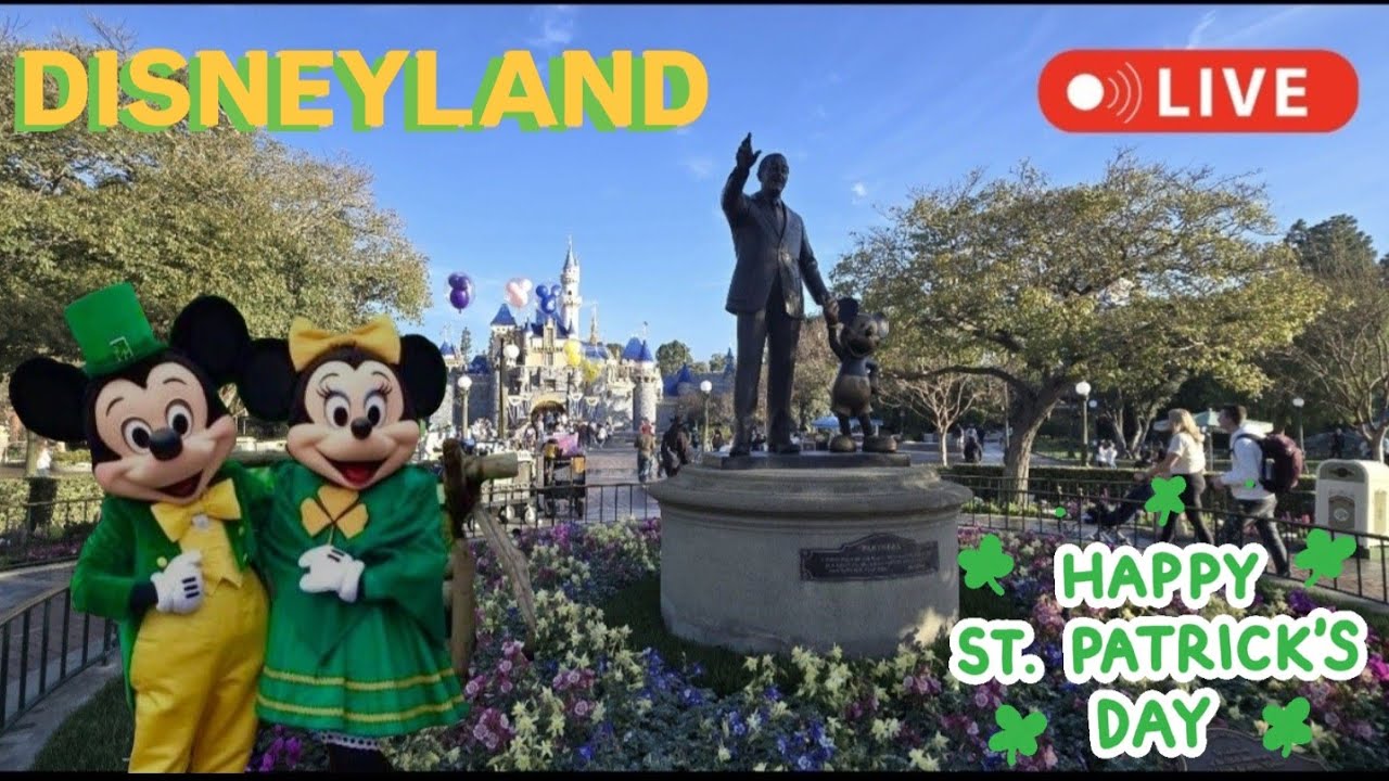 DISNEY Disneyland St Patricks Day Livestream Rope Drop, Rides,  Shows