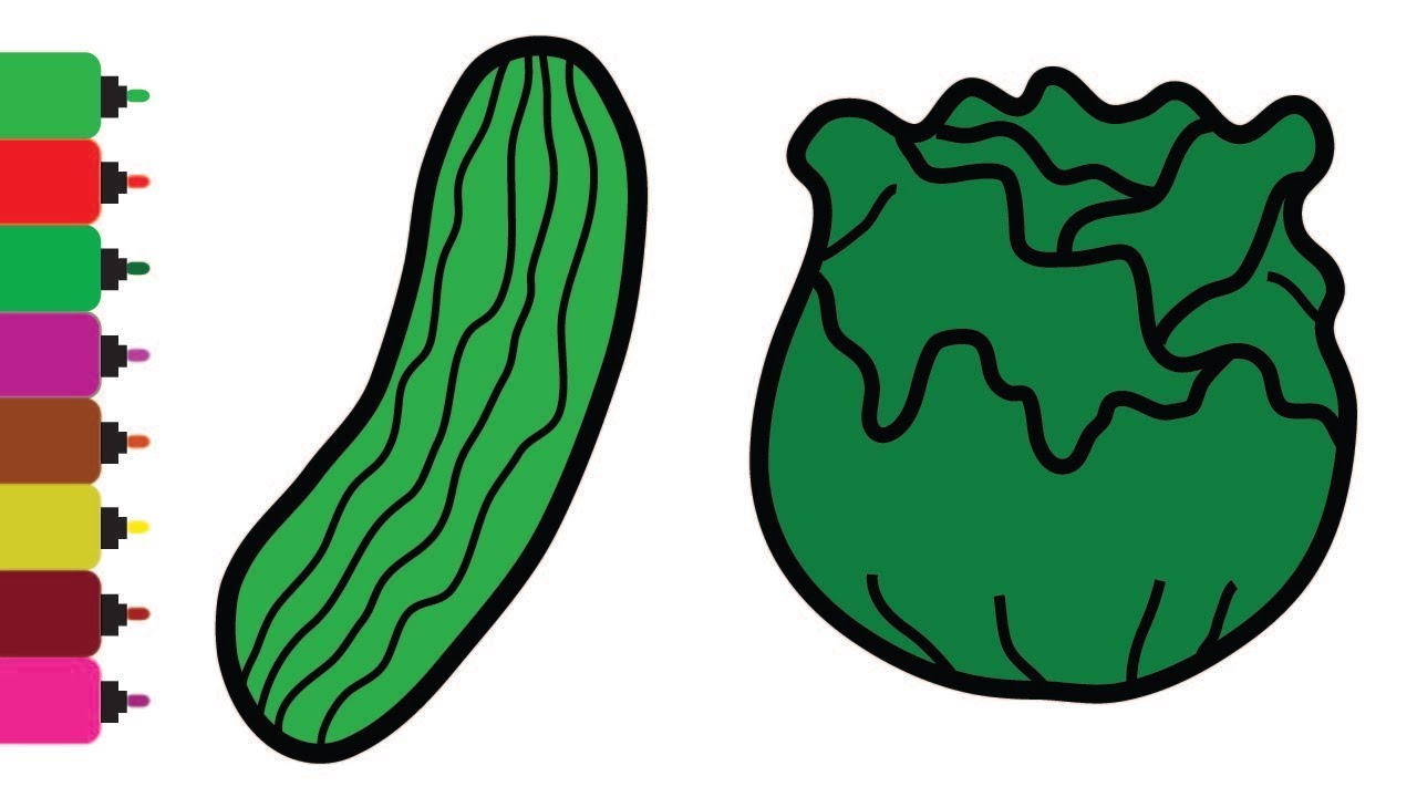 Vegetables coloring and drawing for Kids, Toddlers #Coloring Pages by MAIB Toy Art