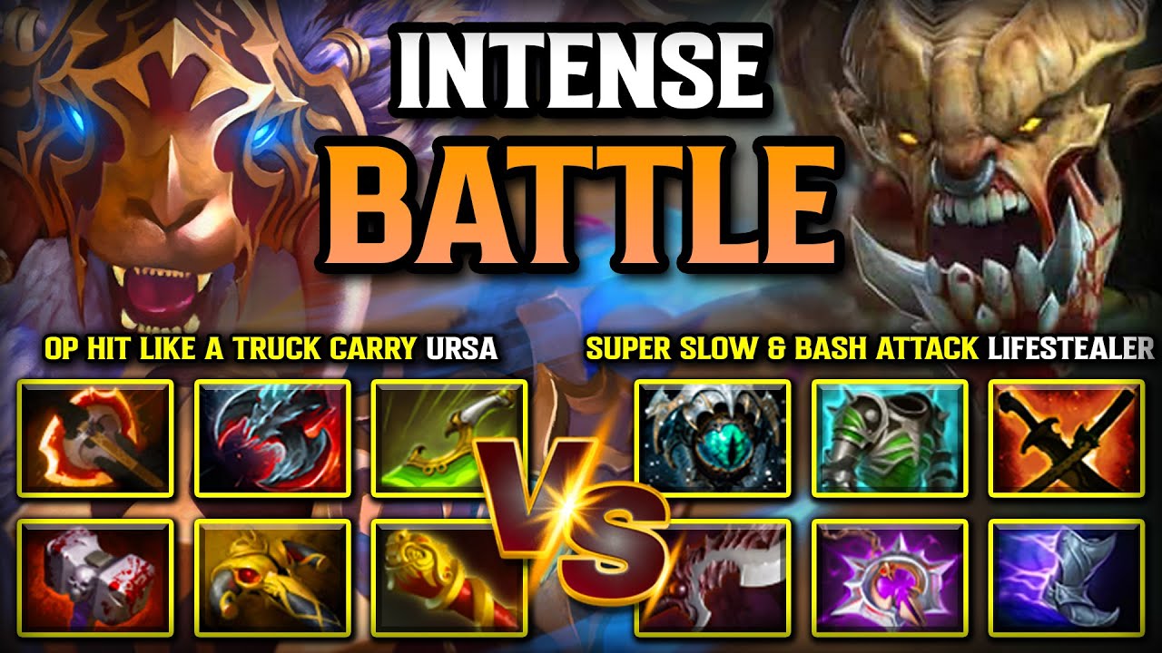 INTENSE BATTLE | OP HIT LIKE A TRUCK URSA VS. SUPER SLOW & BASH ATTACK LIFESTEALER | 7.39b DOTA 2