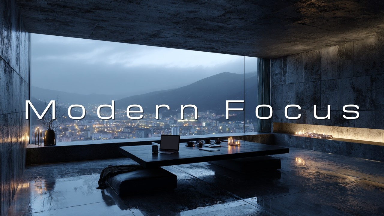 Winter Deep Work Music – City Lights View & Modern Minimalist Study Ambience