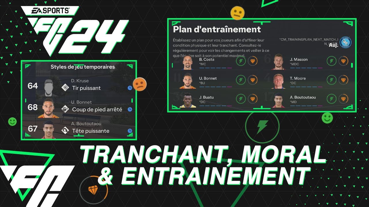 GÉRER le TRANCHANT, le MORAL et les ENTRAÎNEMENTS en CARRIÈRE ! (FC24)
