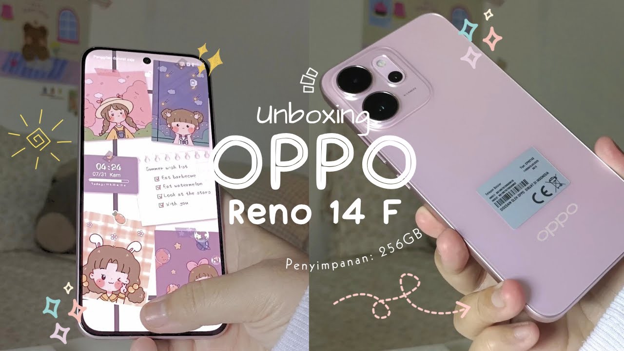Unboxing 🧸📦 OPPO Reno 14 F  Pink (and the freebies) 📦🎀💐🪄Aesthetic