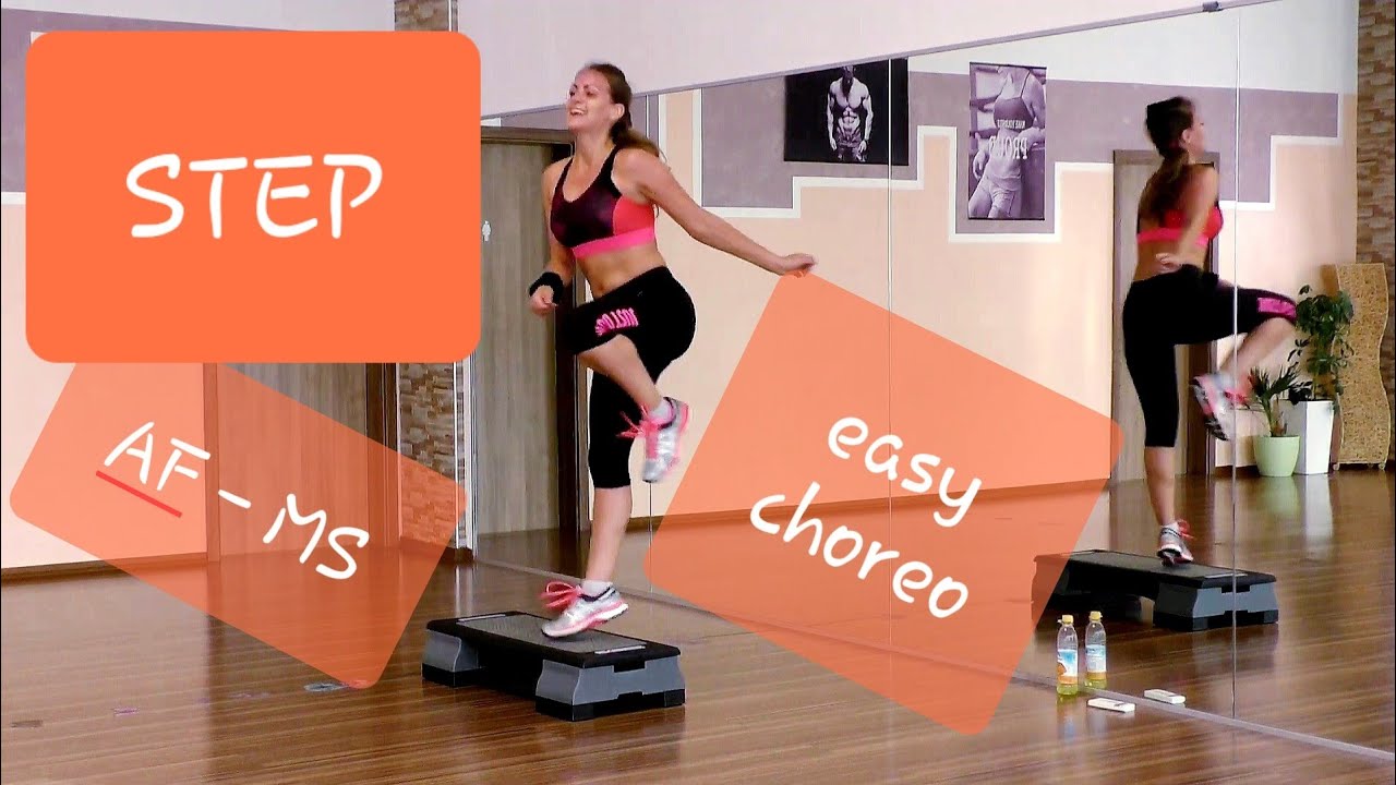 Step einfache Choreo f&uuml;r Anf&auml;nger bis Mittelstufe (AF-MS), Stepaerobic: Lunge, L-Step, V-Step, Mambo