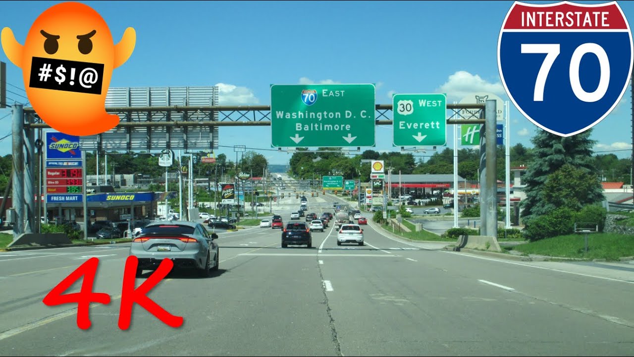 ⁴ᴷ Interstate 70 (Breezewood, PA) eastbound [4K VIDEO]