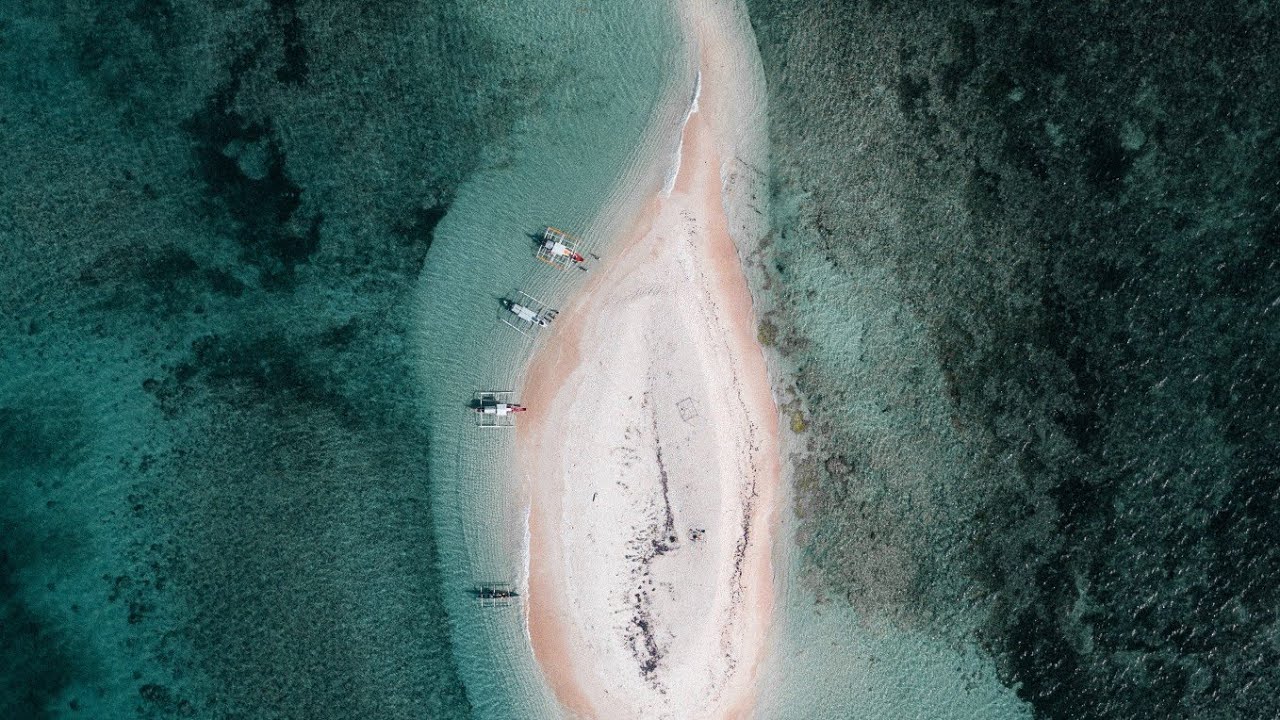 The sea from above with calm and relaxing piano music