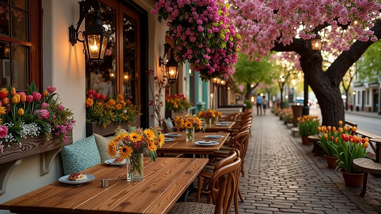 Spring Cozy Cafe & Relaxing Bossa Nova Music - Outdoor Patio Jazz for Spring Terrace Vibes