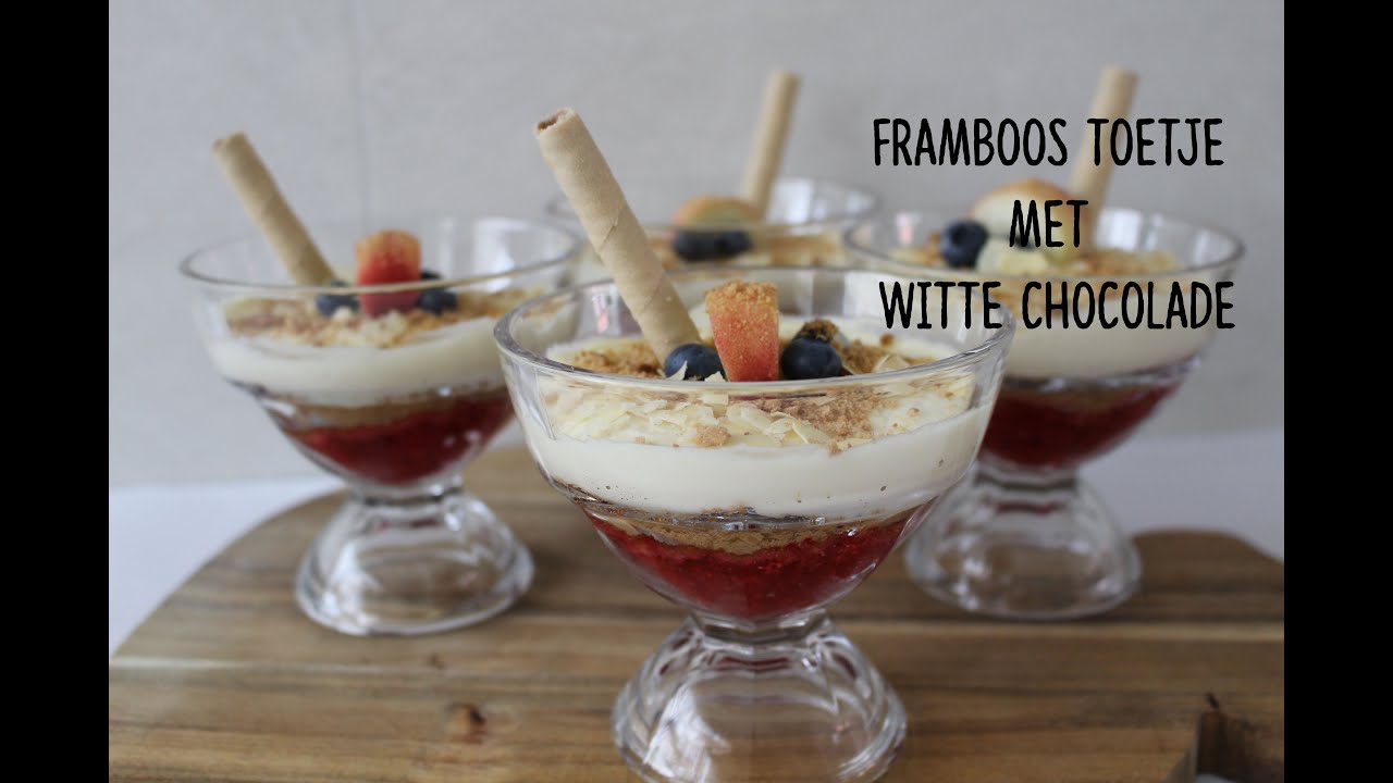 Framboos toetje met witte chocolade - ZARTOINTHEKITCHEN