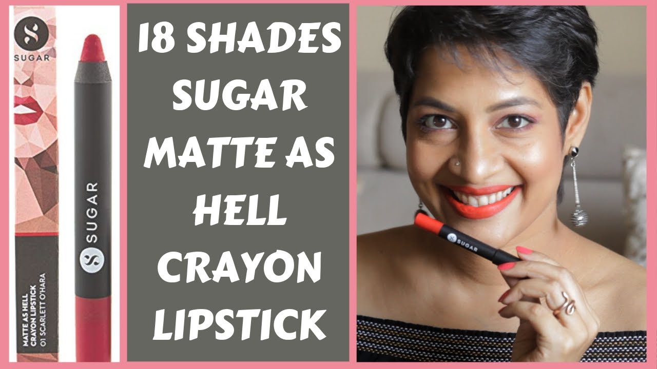 SUGAR Cosmetics Matte Crayon लिपस्टिक 💋All 18  शेड्स😍मध्यम स्किन |JOYGEEKS| GIVE AWAY closed