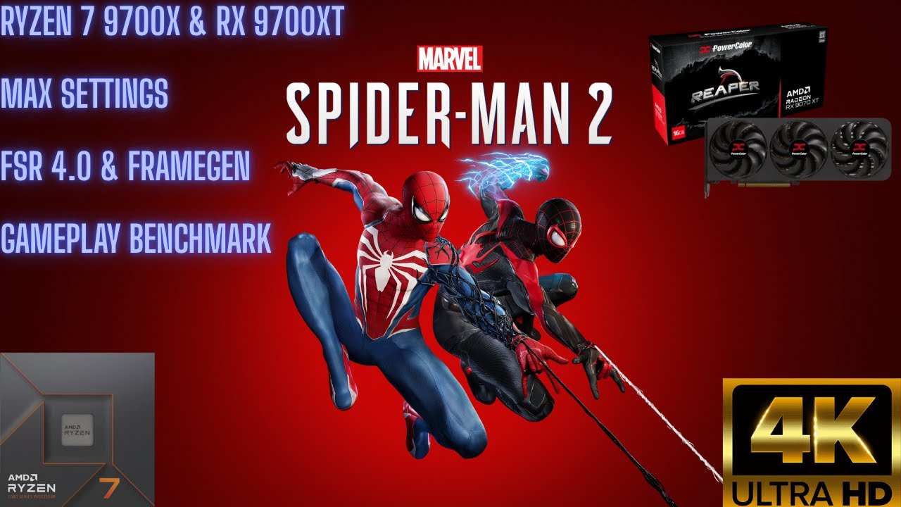 Spider Man 2 PC - RX 9070 XT & Ryzen 9 9700X - 4k Max Settings Gameplay