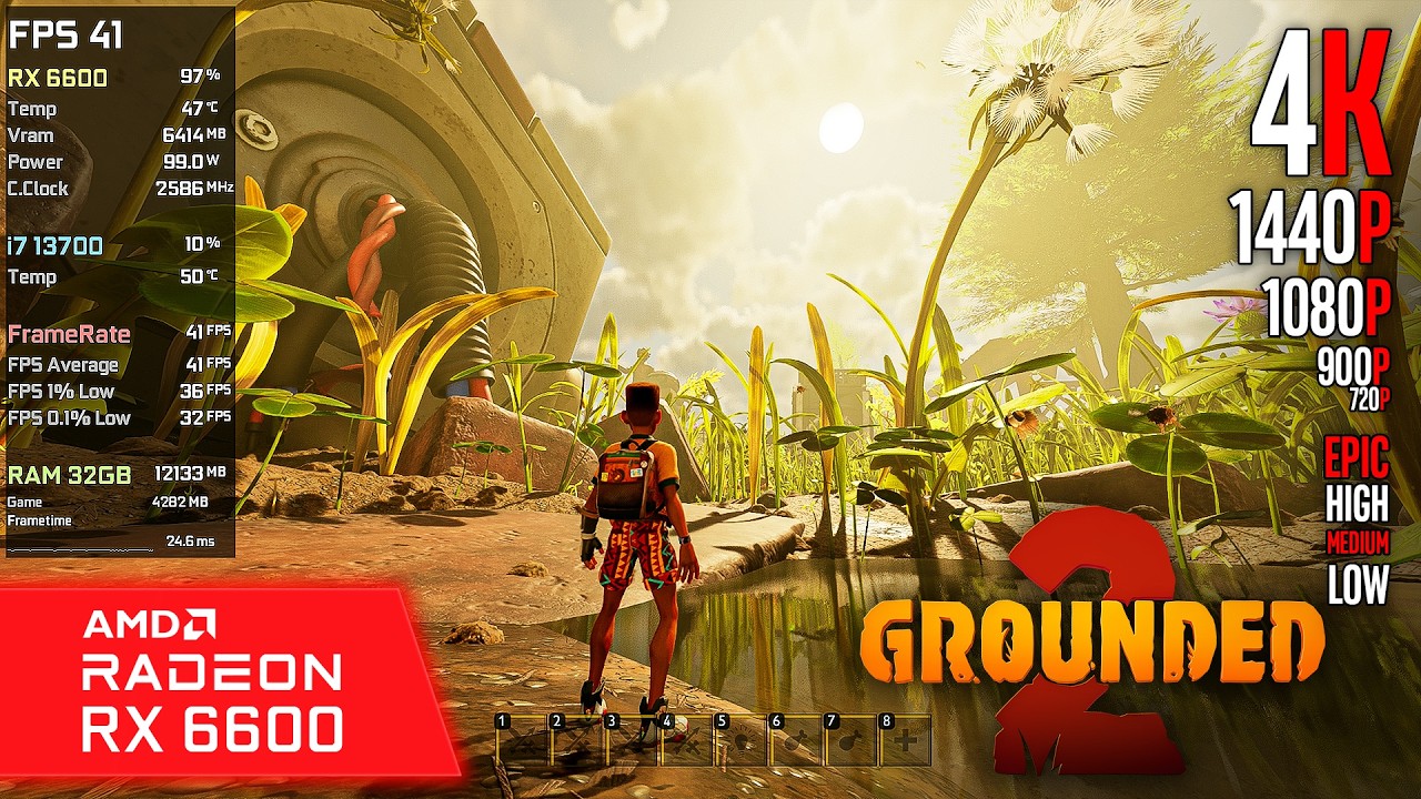 RX 6600 | Grounded 2 - 4K, 1440p, 1080p, 900p, 720p - Epic, High, Medium, Low