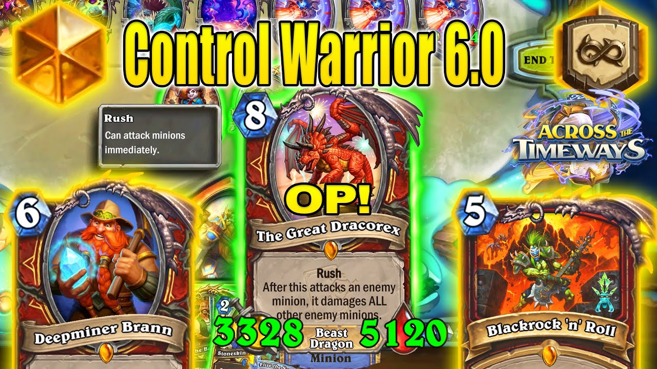 3328/5120 Dracorex Best Control Warrior Deck 6.0 To Play in 2026 Across the Timeways | Hearthstone