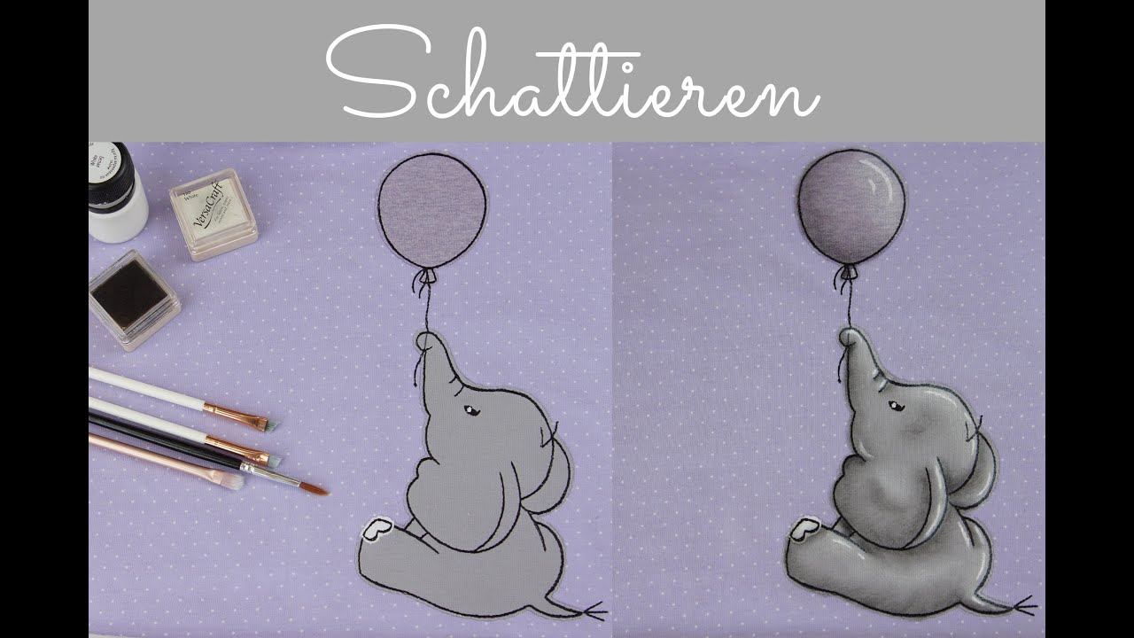 Schattieren von Applikationen mit Textilfarben