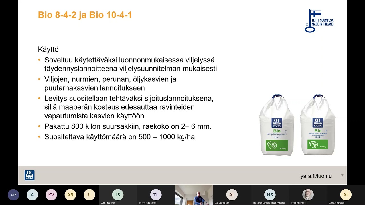 Luomu laajentaa Yaran tuotevalikoimaa / Asko Kinnunen, Yara Suomi Oy