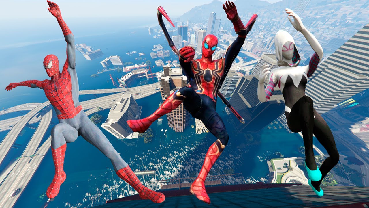 GTA 5 Spiderman Water Ragdolls (Funny moments and fails, euphoria physics)