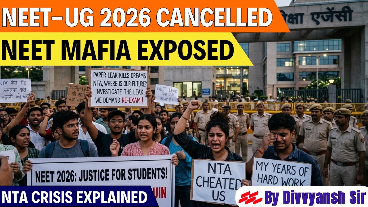 NEET-UG 2026 Exam Cancelled 😡 Exam Mafia EXPOSED 🤯!! NTA Crisis Explained - Divyansh Sir🚨