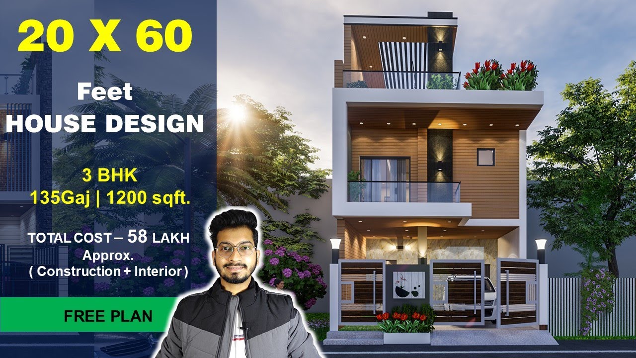 20x60 House Design | 135 Gaj | 1200 sqft | 20*60 small house plan design | 6X18 Meter  || DV Studio