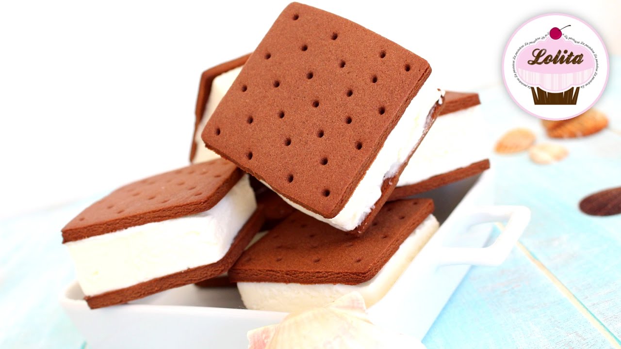Receta de helado sandwich de nata y chocolate | Helado sandwich cremoso fácil