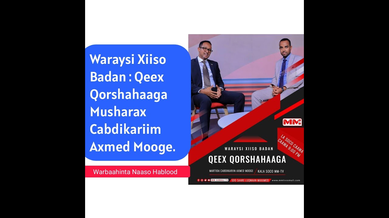 Waraysi Xiiso Badan : Qeex Qorshahaaga Musharax Cabdikariim Axmed Mooge.