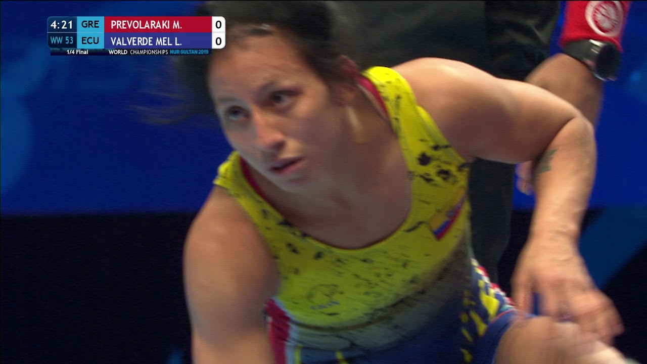 1/4 WW - 53 kg: M. PREVOLARAKI (GRE) v. L. VALVERDE MEL (ECU)