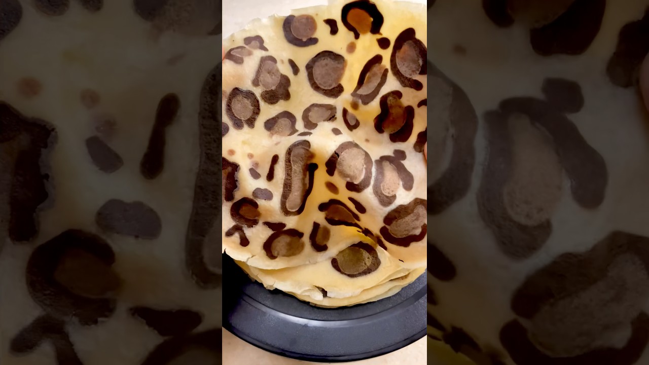 ЛЕОПАРДОВЫЕ БЛИНЫ! #масленница #рецепты #еда #вкусно #food #shortvideo #shorts