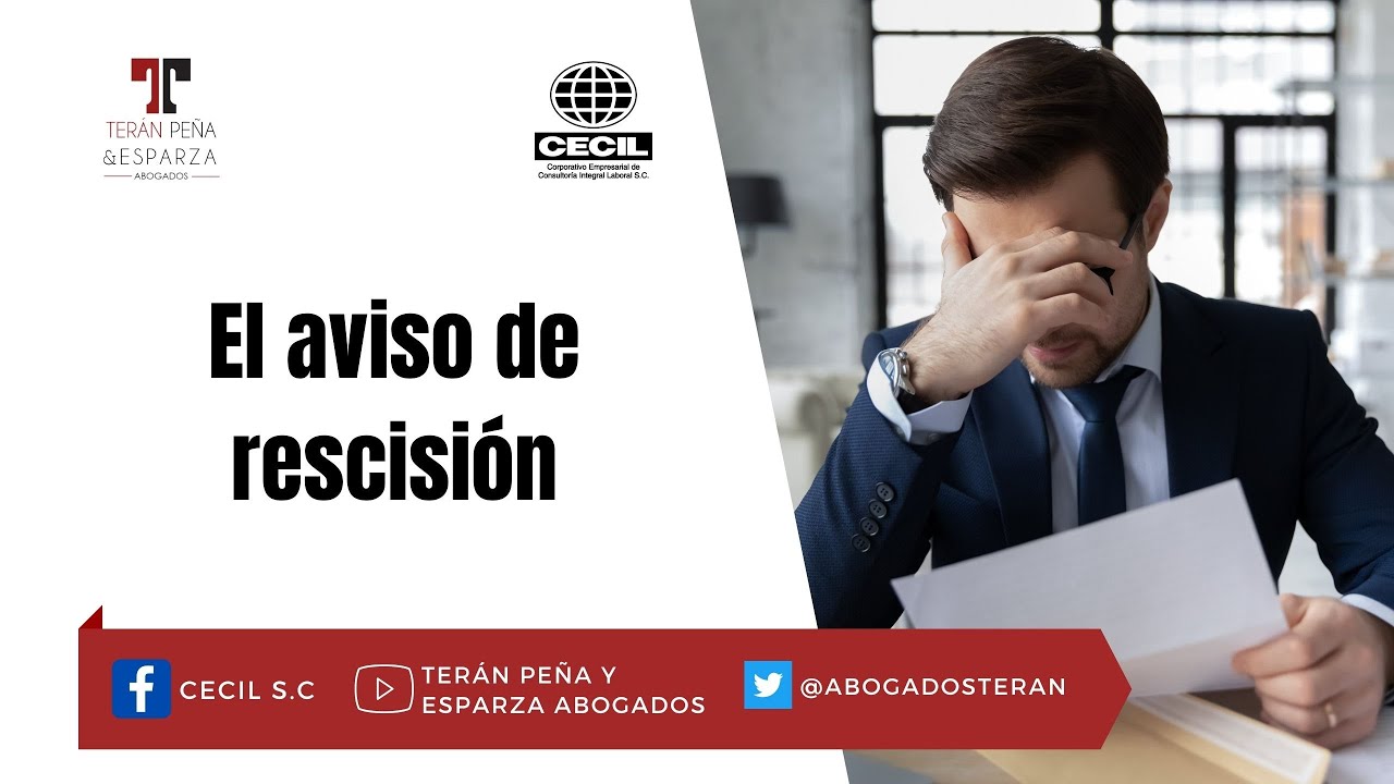 El aviso de rescisión