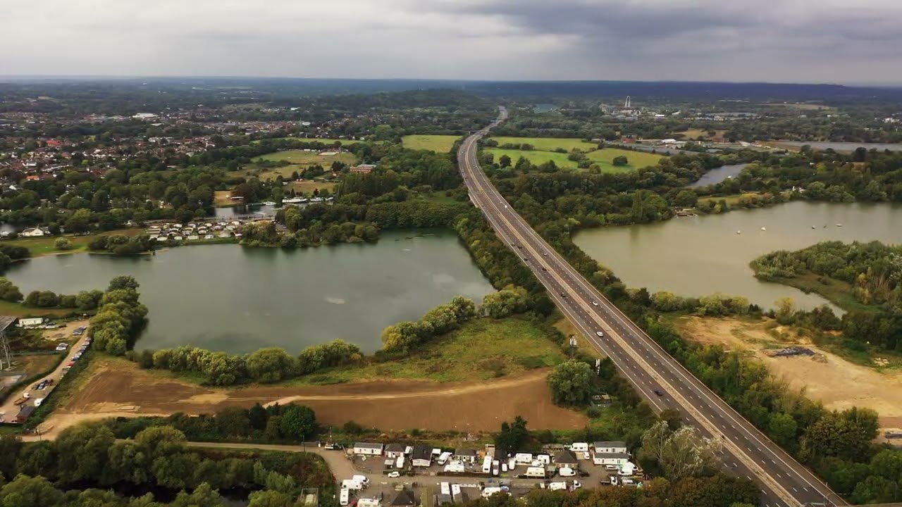 Chertsey Meads & QE2 reservoir (4k Drone)