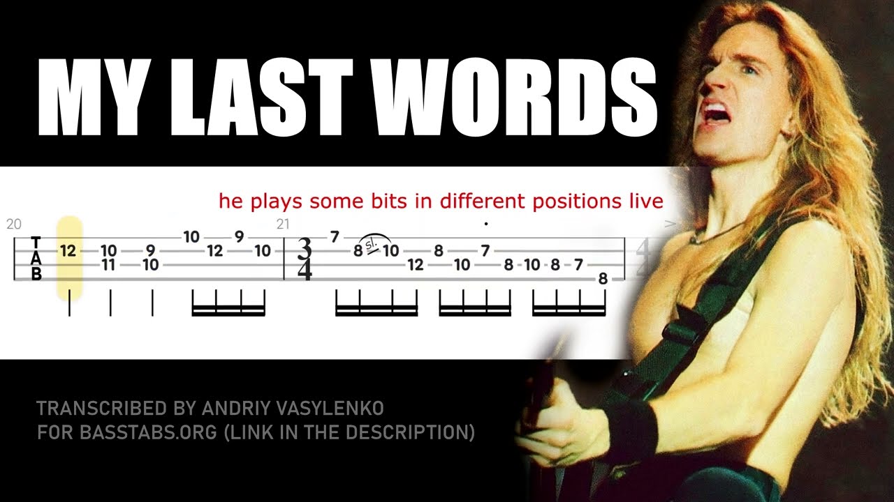 Megadeth My Last Words ISOLATED BASS + TABS