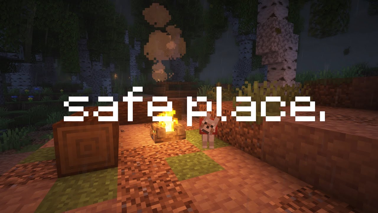 whispering pines (minecraft rain in birch forest & campfire)