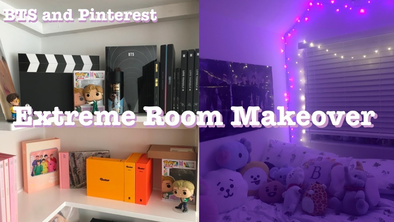 BTS ARMY ROOM MAKEOVER/TRANSFORMATION 2021 *aesthetic/pinterest inspired* ✨💜