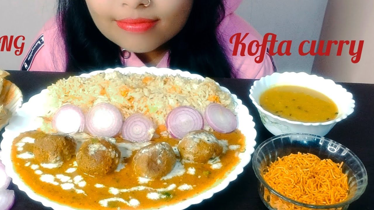 EATING:  RICE 🍚 KOFTA CURRY 😋🍛#indianfood |  MUKBANG | |  VEG FOOD | EATING SHOW 