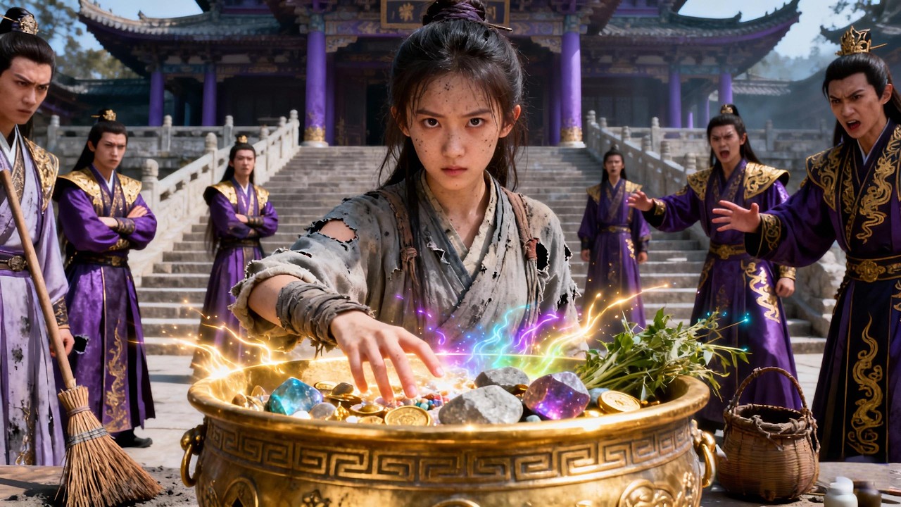 A servant girl gets bullied. She stumbles upon a magic bowl of endless gold.