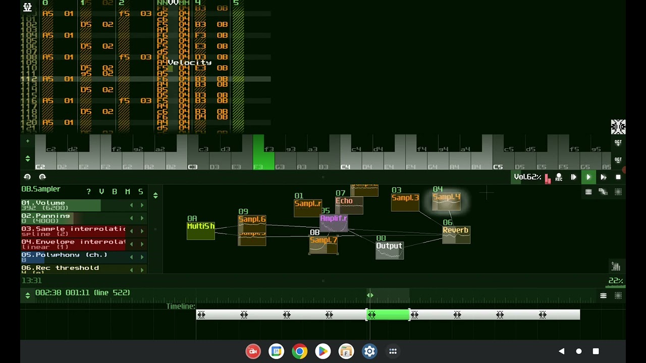 Sunvox Test on Android Tablet