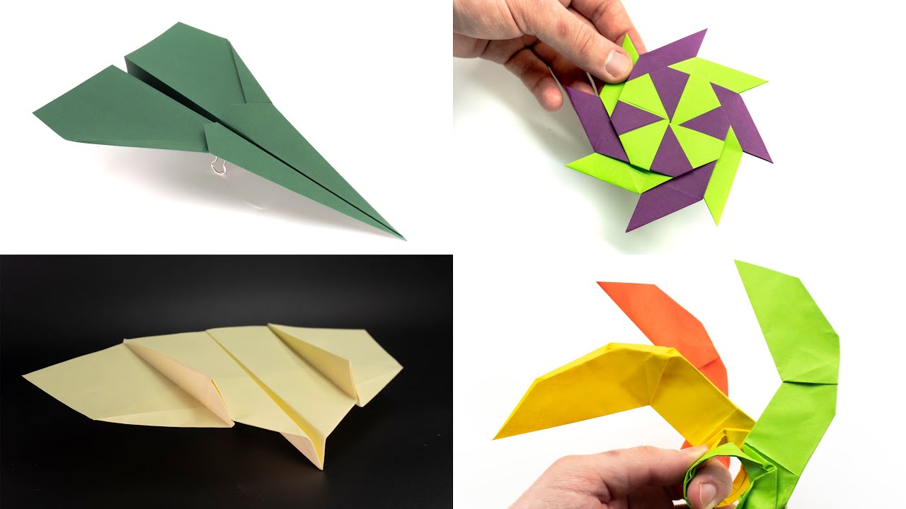 Cómo hacer un avión de papel, una estrella ninja o un karambit. Origami.50