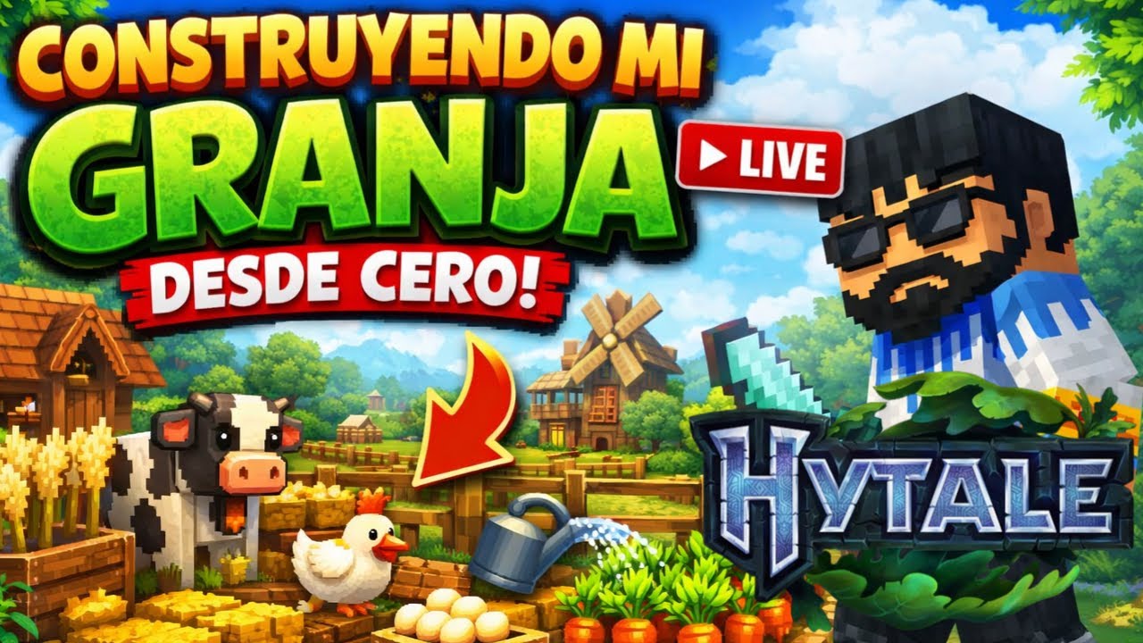¿La granja perfecta en Hytale? 🌱 Construcción EN VIVO
