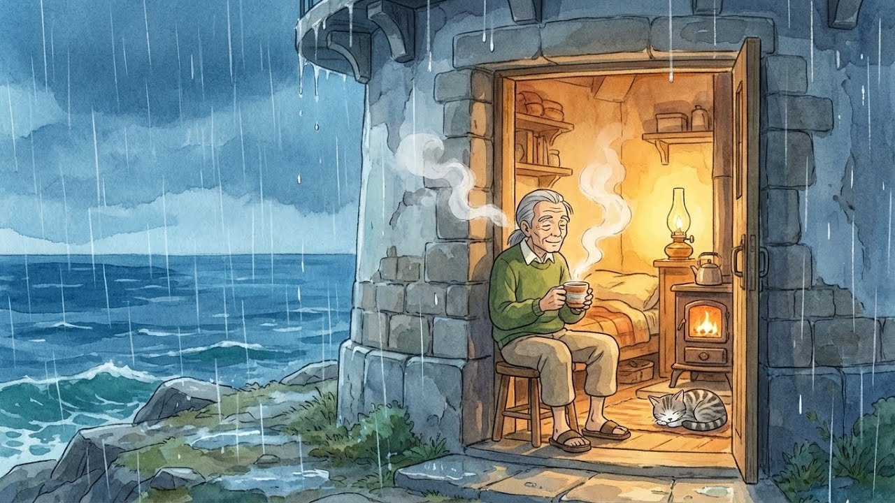 The Old Tower Keeper | A Quiet Life Between Wind and Time (Ghibli-Inspired ASMR Animation)