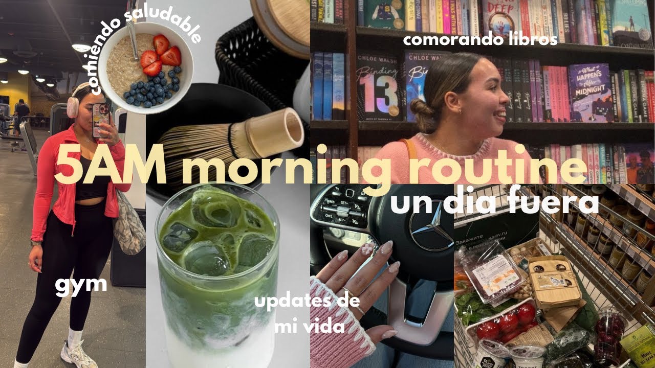 5 AM morning routine 🎀 fuera de la casa, trabajo, gym, estilo de vida organizado