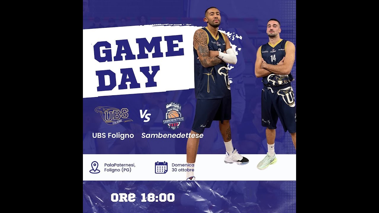 5^ giornata campionato serie C Gold: UBS Foligno - Sambenedettese Basket