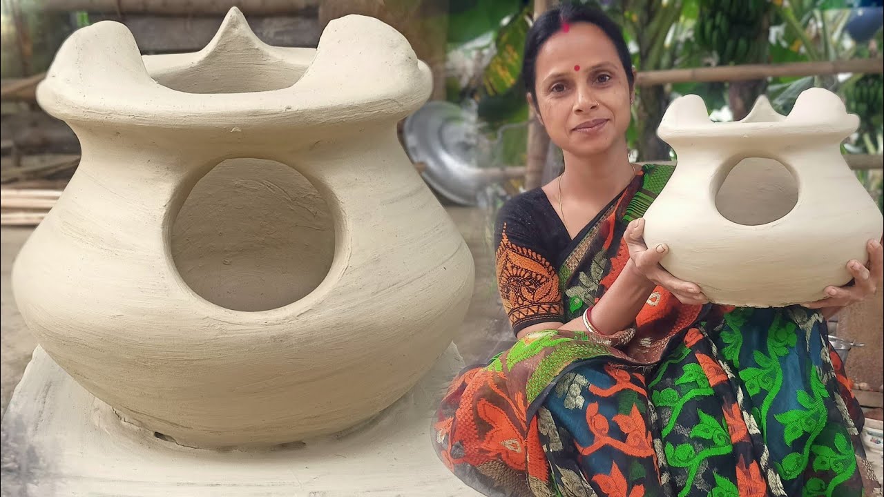 আজ আরও একটা মাটির উনুন বানালাম|mud oven making|mitti ki chulha|matir unun|portable mud oven making