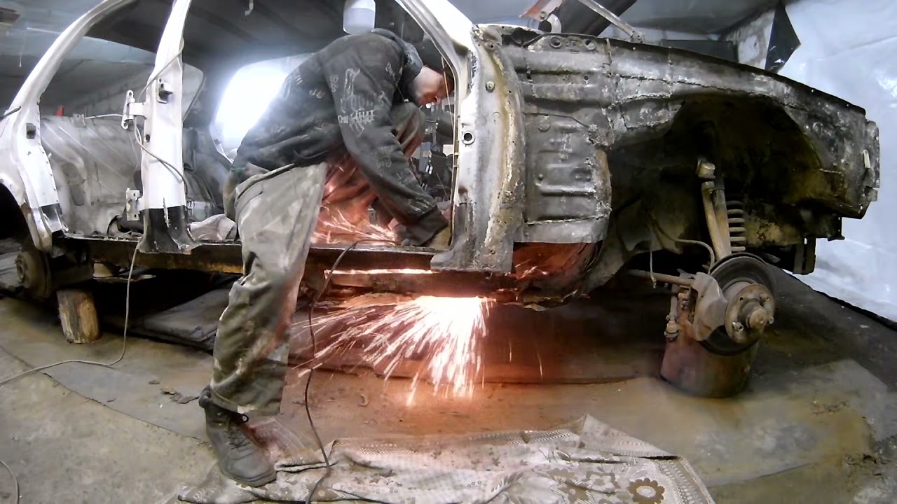 Переварка пассажирского пола и порога Mercedes W123, часть 1