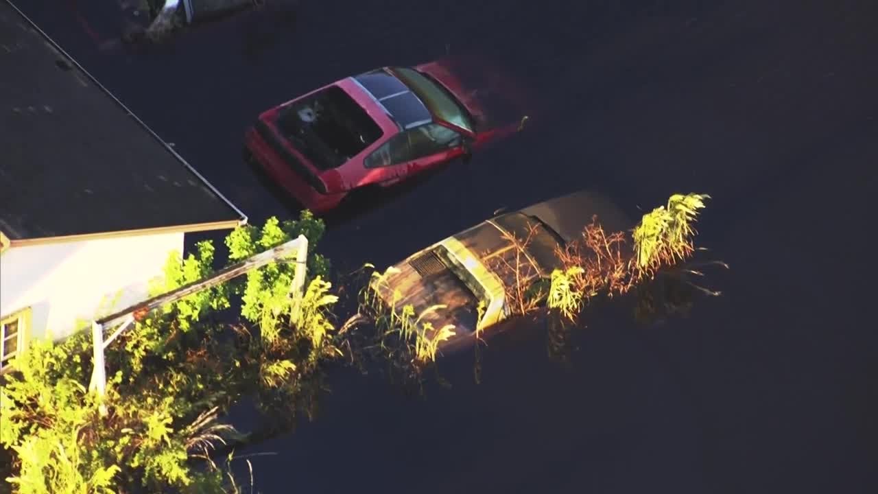 Chopper 2 video of Titusville flood in Brevard County