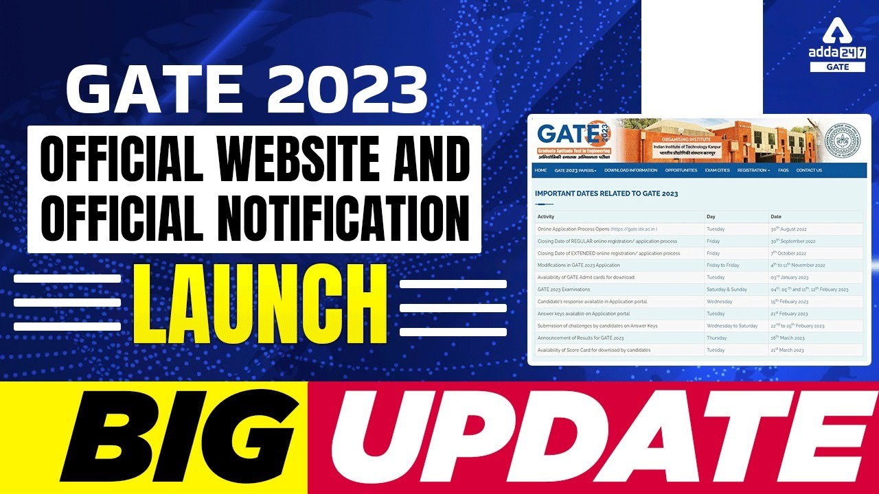GATE 2023 Notification | GATE 2023 Exam Date | GATE Notification 2023 Out | Big Update!🔥