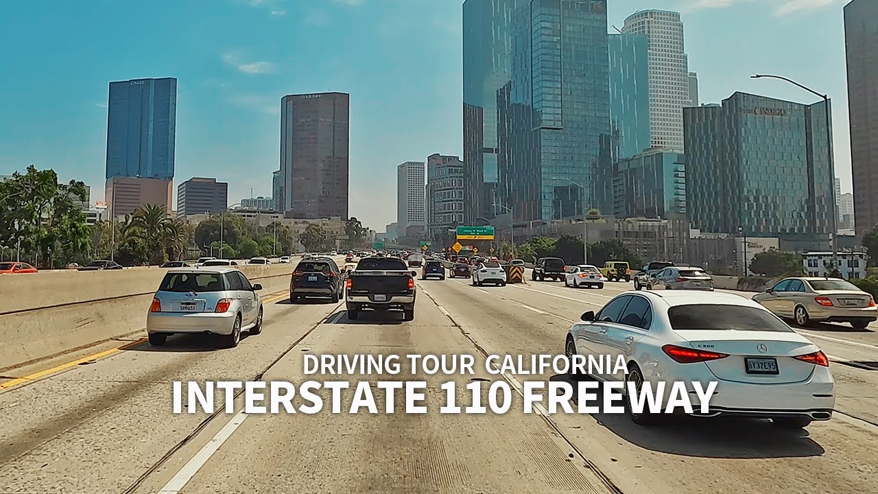 [4K] LOS ANGELES - Driving Interstate 110 & State Route 110, San Pedro to Pasadena, California, USA