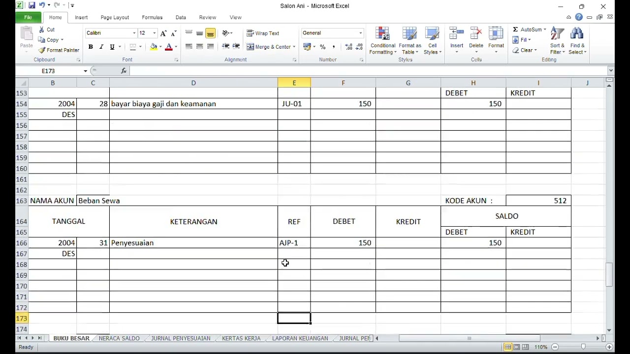 10. Salon Ani_Jurnal Penyesuaian dan Jurnal Penutup di posting ke Buku Besar