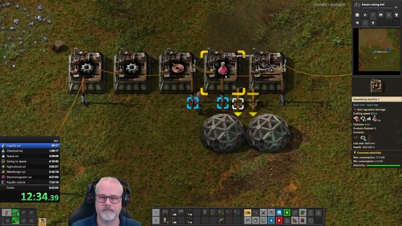 Factorio Speedrun WR 8:29:44, Space Age, Default Settings