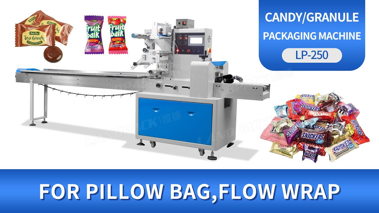 Automatic Flow Wrapping Candy Pillow Bags Packing Packaging Machine